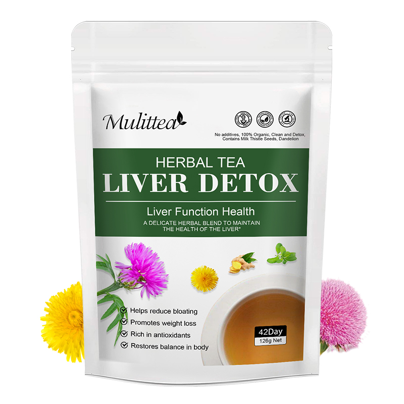 Dandelion Detox Tea - マルチティア肝臓デトックスティー タンポポの根、ミルクシスル、ウコン入り 肝臓と結腸の浄化を促進 代謝を促進