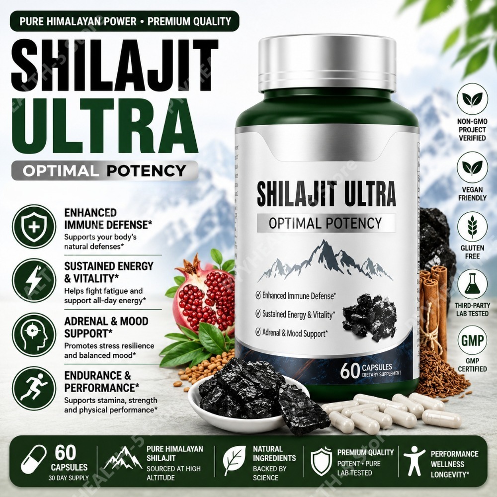 Herbal Wellness Blend - シラジットハーブブレンドサプリメント 60カプセル入り L-アルギニン、ザクロ、シナモン、クミン配合 抗酸化作用 日常の健康維持サポート