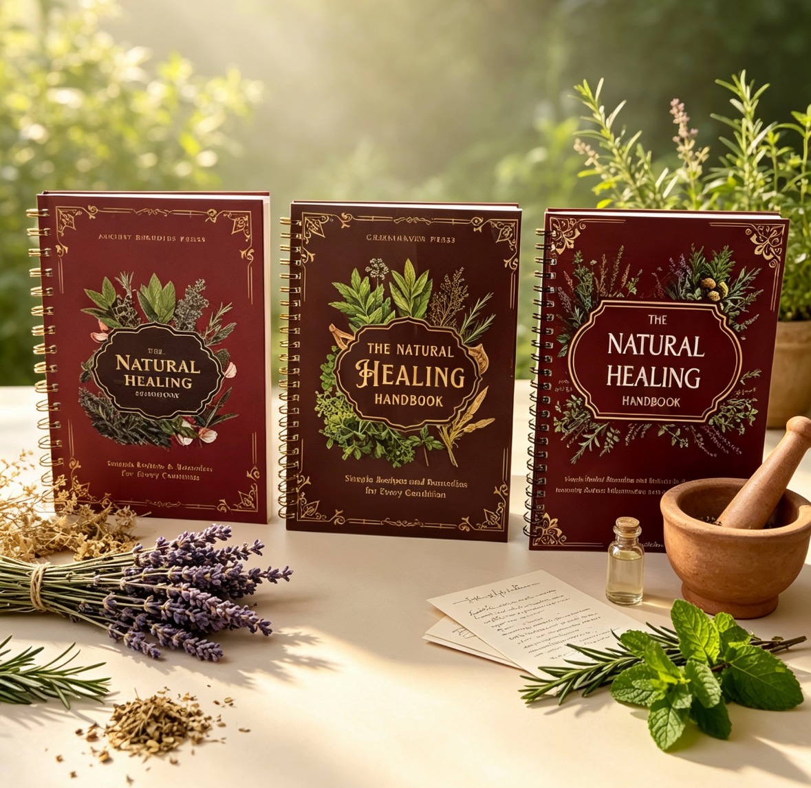 Herbal Wellness Guide - 自然治癒ハンドブック 3 つのバージョン ハーブ自然療法ガイドブック ホリスティックウェルネス ホームトリートメントレシピブック