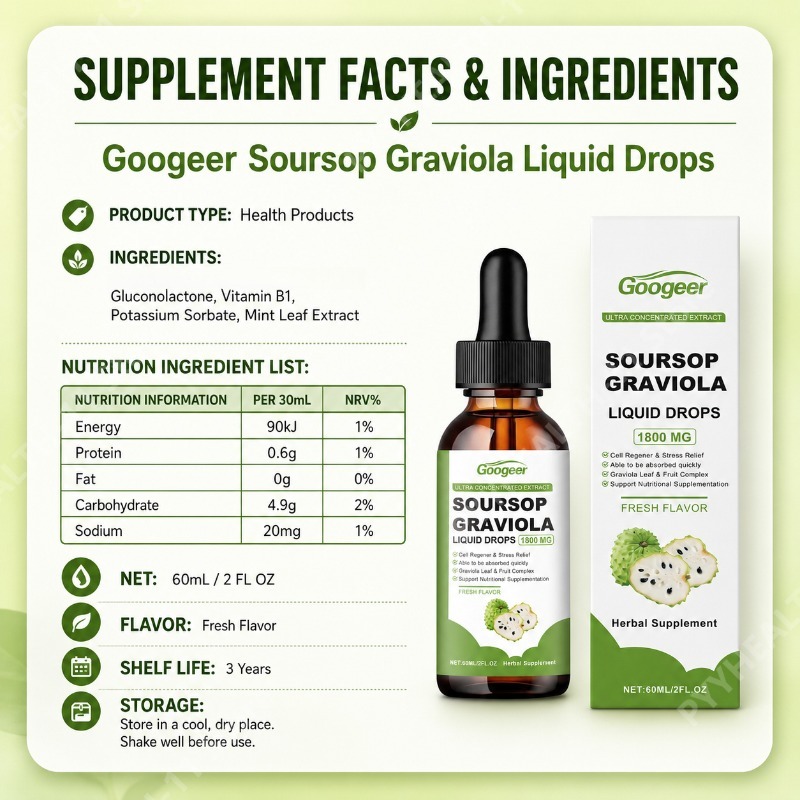 サワーソップ・グラビオラの葉と果実の液体ドロップ、ビタミンB - Herbal Wellness Blend のレビューと価格